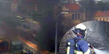 Záměrně založený požár v železničním podjezdu