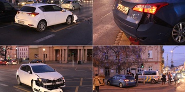 Náraz vůz odhodil na chodník