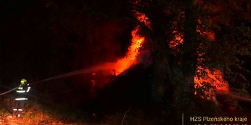 S lesním požárem hasiči bojovali několik hodin