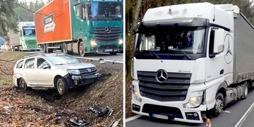 Střet kamionu s osobním vozidlem