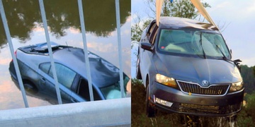 A autem skončil v řece