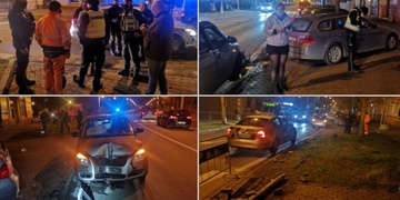 Opilá řidička za plného provozu srazila semafor