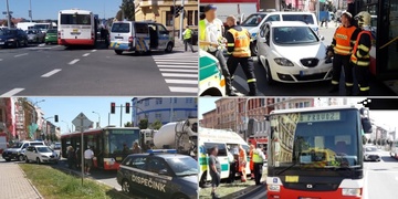 Střet autobusu s autem