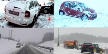 Sníh potrápil řidiče na mnoha místech západních Čech