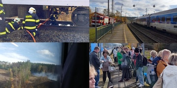 Kvůli požáru vlaku bylo ze Západního expresu evakuováno přes sto cestujících