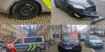 Policisté jedoucí po Americké třídě bourali s vozem neopatrného řidiče