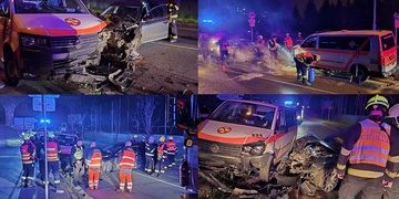 Střet sanitky s osobním autem