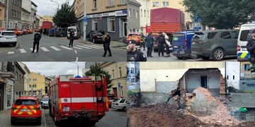 Zřícení části domu na Roudné, na místě zasahují hasiči a policisté
