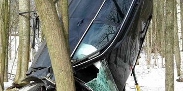 Řidič zůstal zaklíněn ve voze mezi stromy - nehodu nepřežil