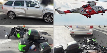 Střet auta s motocyklistou