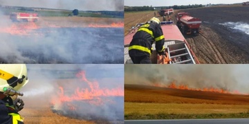 Rozsáhlý polní požár