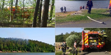 Požár lesa u Boleváku