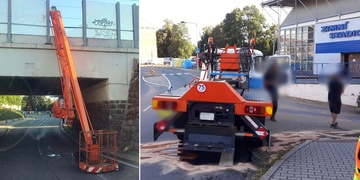 Nepozorný řidič urazil plošinu o most