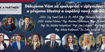 Přání klidných Vánoc a úspěšného nového roku od vaší advokátní kanceláře