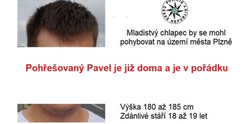 Pohřešovaný Pavel je již doma a je v pořádku