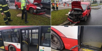 Při střetu auta s autobusem byla zraněna cestující