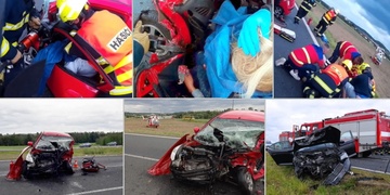 Boj o život ženy - video z přileb hasičů