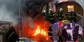 Požár u Tesco Rokycanská