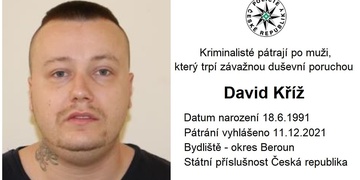Policie pátrá po Davidu Křížovi