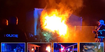 Žhář zapálil náklaďák a ohrozil i spící rodinu