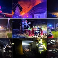 Noční požár, majitel se bohužel do hořícího domu vrátil