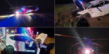 Cestující z převráceného vozu vyprošťovali hasiči