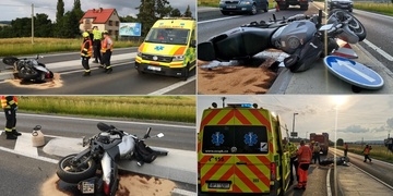 Nehoda motorkáře u Křimic, na místě všechny záchranné složky