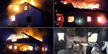 Rozsáhlý požár dům zcela zničil