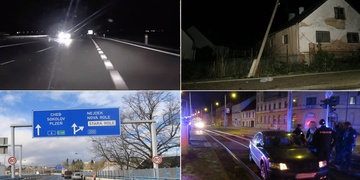 Sražení chodci, střety aut, proražené závory, ale i auto v protisměru na dálnici