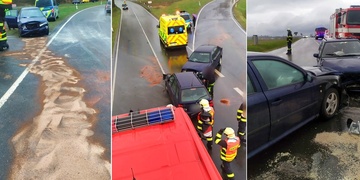 Čelní střet dvou aut