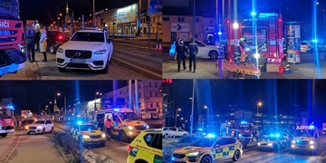 Střet těžce opilé chodkyně s autem před Plazou