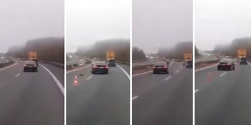 Zbytečně riskující řidič na dálnici D5