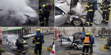 Požár auta na Slovanech