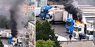 Požár kamionu v depu