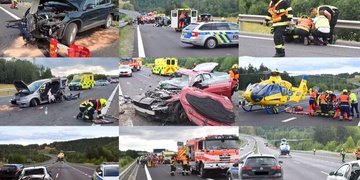 Hromadná dopravní nehoda, na místě musely přistát dva vrtulníky LZS