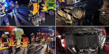 Hasiči vyprošťovali zraněnou a zaklíněnou ženu z kufru auta