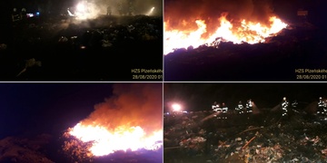 Plameny zachvátily skládku odpadu