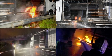 Požár kamionu uzavřel dálnici z Plzně na Prahu