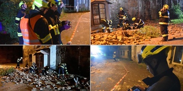 Zřícení části budovy zcela odřízlo vesnici