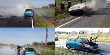 Dvě auta shořela během hodiny
