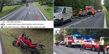 Tragická smrt dítěte při nehodě motocyklu - aktualizace
