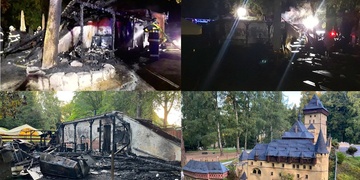 Požár stánku poškodil i Karlštejn, naštěstí ale pouze ten malý