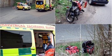 O život mladého motorkáře bojují záchranáři ve Starém Plzenci