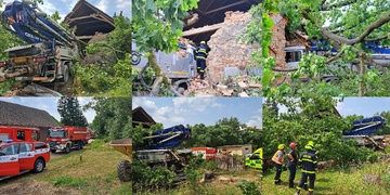 Automobilová pumpa na beton najela do zdi, řidič je mrtvý