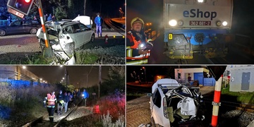Rychlík smetl auto otáčející se na železničním přejezdu