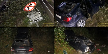 S autem se převrátil přes střechu