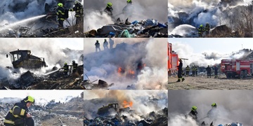 Hasiči bojují s velikým požárem skládky