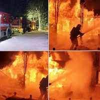 Požár připomínal spíše ohnivé inferno uprostřed ledového království