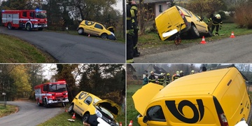 V příkopu dnes skončil i poštovní vůz