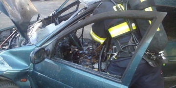 Požár auta v Malesicích